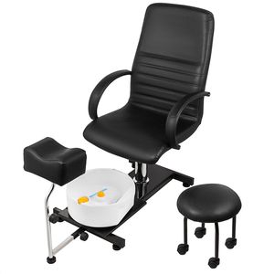 Sedia da Pedicure Spa regolabile con massaggio a bolle e pediluvio idraulico con pediluvio nero - Product Image 1