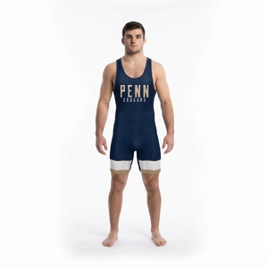 <b>Mens</b> Custom Sublimated Polyester Spandex Racerback Athletic Uniform High School College Wrestling Combat Sports Martial Arts - Product Image 1