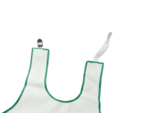 Tablier antistatique blanc avec bordure verte et logo Holy Signs International HSI-LWA/011 pour usage en atelier d'usine - Product Image 2