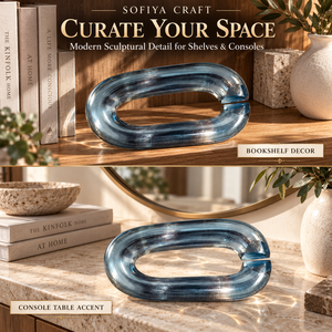 SOFIYA CRAFT Sculpture en résine faite à la main, écologique, personnalisée, en forme de chaîne, bleu transparent, décoration intérieure, cadeau, taille sur mesure - Product Image 5