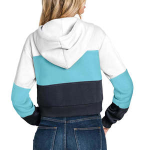 ROMAN SPORTS WEAR Sweat-shirt à capuche rose court à manches longues en molleton tricoté 100 % coton à séchage rapide pour femme – Collection Automne - Product Image 6