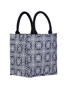 Customized Eco Friendly Jute Tote <b>Bag</b> <b>Medium</b> Handled Shoulder Closure Multipurpose Printed Grocery Shopping Daily Use Reusable - Product Image 2
