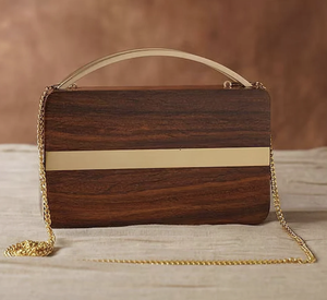 Bolso de Mano de Madera de Marca, Alta Calidad, Estilo Vintage Nacional, Cierre de Cremallera, Diseño Único, Moda Femenina para Bodas y Aniversarios - Product Image 3
