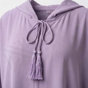 Chiffon Arabic Abaya with <b>Matching</b> Hoodie Stylish and Lightweight Perfect for Layering or Evening Wear Fashion Design - Product Image 4