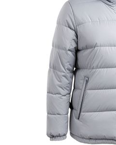 Men <b>Light</b> Grey Hooded Puffer <b>Jacket</b> Warm Quilted Cotton Filled Winter Outerwear Zipper Pockets Casual Streetwear 100% Nylon - Product Image 6