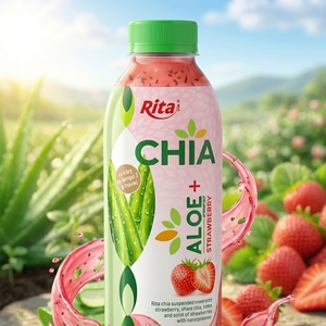 Strawberry Flavor Aloe Vera Juice Drink With Pulp 500ml Pet Bottle Packing Rita Brand Premium Fruit <b>Beverage</b> Liquid Refreshment - Product Image 2