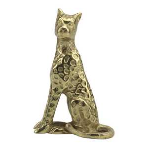 19.5cm H X 8cm W X 13cm L Aluminium Leopard Figurine Sculpture Handmade Eco-Friendly Animal <b>Decor</b> Tabletop Modern Design Living - Product Image 1