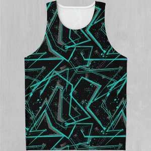 Camiseta sin mangas con estampado geométrico para hombre, cuello redondo, tejido transpirable, ropa informal, impresión por sublimación, 100% poliéster, logotipo personalizado - Product Image 5