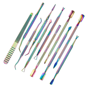 Poussoir à cuticules professionnel en acier inoxydable plaqué arc-en-ciel, coloré, de qualité professionnelle, nouveau produit au meilleur prix - Product Image 1