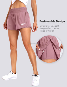 Shorts Deportivos Personalizados de Cintura Alta, Ajustados, Ecológicos, Transpirables, de Spandex/Poliéster, Coloridos, para Entrenamiento, Gimnasio, Yoga, Running, para Mujer - Product Image 2