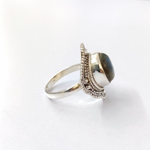 Anillo de Labradorita de Moda 2023, Anillo de Plata de Ley 925 Vintage, el Más Vendido, para Bodas y Fiestas - Product Image 3