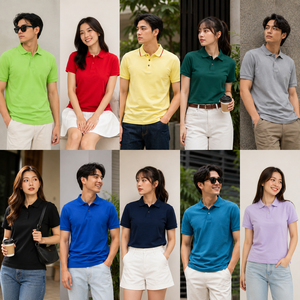 เสื้อโปโลชาย แขนสั้น ผ้าริบเนื้อนุ่ม สีพื้น สวมใส่สบาย สีดำ สีกรมท่า ทรงปกติ เนื้อวาฟเฟิล ผ้าคอตตอนผสม ขายส่ง - Product Image 6