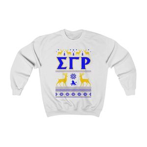 Pull de Noël moche pour femme Sigma Gamma Rho, sweat-shirt à col rond, pull en polaire festif pour sororité grecque, vente en gros - Product Image 1
