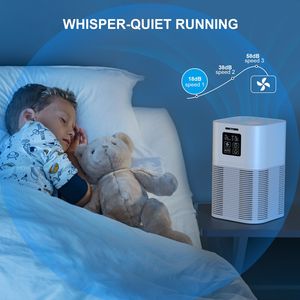 Purificador de aire de modo automático silencioso 2 en 1, filtros H13, alergias, eliminadores de olores de pelo para mascotas, difusor de aromaterapia para oficina - Product Image 2