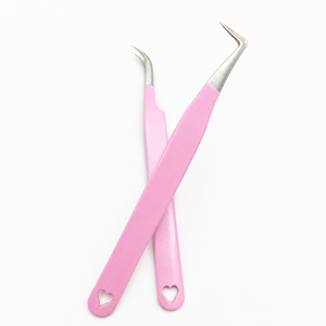 Ensemble de pinces à cils professionnelles personnalisées en acier inoxydable, durables, réutilisables, à pointe lisse, 13 cm, précision pour les cils - Product Image 1