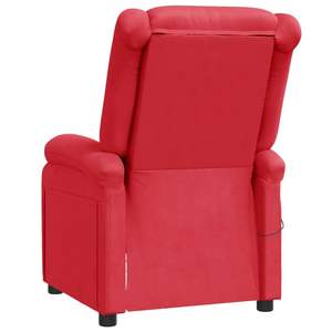 Fauteuil de massage en similicuir rouge avec structure en métal et mousse confortable et relaxante - Product Image 6