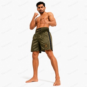Athletic Boxing Trunks 190 GSM Polyester Spandex Breathable Sweat Wicking Fight <b>Shorts</b> Flexible Training Wear for Boxing MMA Mua - Product Image 2