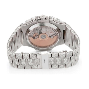 Montre mécanique de luxe de haute qualité avec moissanite glacée, bracelet en acier inoxydable, cadran en verre, analogique, unisexe, style hip-hop - Product Image 3