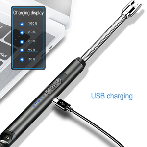 Briquet électronique vert personnalisé à plasma USB, coupe-vent en métal, pour cuisine et bougies, écologique, durable, vente en gros - Product Image 3