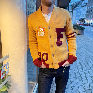 Pull cardigan pour homme, pull à col rond uni à manches longues, pull en tricot chaud et doux, tissu en laine jacquard, pull décontracté pour homme - Product Image 5