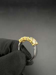 Romantic Moissanite <b>Emerald</b> Cut 5 Stone Diamond <b>Ring</b> For Women's Original 925 <b>Silver</b> Fine Jewelry Birthdays Gift For Partner - Product Image 2