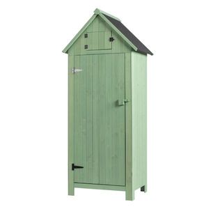 Abri de jardin en bois de sapin à porte unique avec casiers en bois, abris et rangements de style flèche - Product Image 6