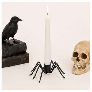 <b>Black</b> Metal Spider Taper Candle <b>Holder</b> for Spooky Halloween Table Decor <b>Candlestick</b> Stand for Haunted House Party & Home Decor - Product Image 6