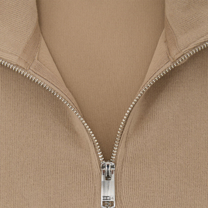 Pull en maille côtelée demi-zip pour homme, qualité OEM supérieure, mélange de coton, décontracté, mode automne, épais, doux, chaud, finition brossée, durable - Product Image 6