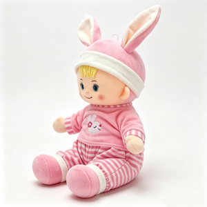 customized cute blonde baby plush toy, infant security comfort plush, rabbit themed cloth <b>doll</b> - Product Image 6