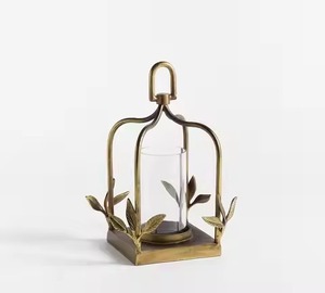 Modern Iron Lantern Candle Holder <b>Heat</b> Resistant Home Decoration Black Metal Frame Design for Table Use - Product Image 2