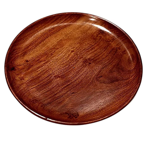 Platos de madera para cena, 4 piezas, platos de madera para frutas y postres, plato para servir la cena al precio más bajo - Product Image 5
