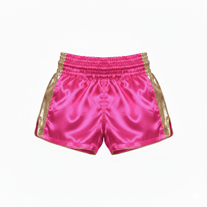 OEM Muay Thai Boxing Fight Shorts Factory <b>Direct</b> Wholesale Price 100% Polyester/Silk Breathable Front Logo Customized Solid - Product Image 3