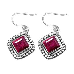 <b>Red</b> Beryl 925 Sterling Silver Stud <b>Earrings</b> Gold Plated Boho Wedding Anniversary Party Jewelry Handmade Luxury Gift for Women - Product Image 2