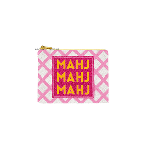 กระเป๋าใส่เหรียญลูกปัดลายไพ่นกกระจอกพร้อมลาย Mahgirls แบบมีซิปปิด ดีไซน์ขอบลวดลายทันสมัย กระเป๋าใส่เหรียญลูกปัดสไตล์โมเดิร์น - Product Image 2