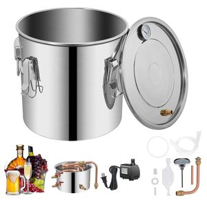 Alambic à alcool de 9,6 gallons/38 L avec pompe de circulation, kit de distillation de whisky à tube en cuivre, alimenté à la vapeur pour la distillation du whisky - Product Image 1