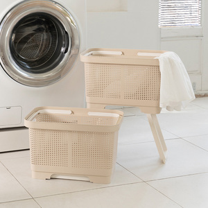 [LIFIST] Panier à linge pliable - 35L - Bac de rangement multi-usages pliable avec poignées (Ivoire / Gris foncé) - Product Image 4