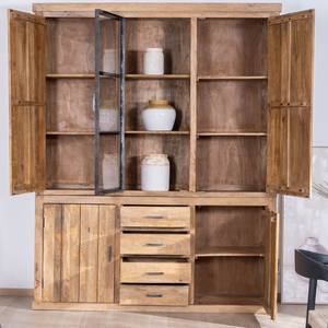 Vandana Crystal Layer 180cm mango wood <b>sideboard</b> with central glass door Presolino - Product Image 2