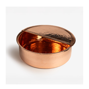 Bol à pieds en cuivre, fournitures de spa et de salon, présentoir de comptoir, lavabo antique avec couvercle, artisanat indien - Product Image 2