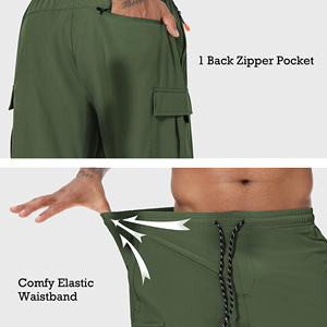 Pantalones Cortos Cargo Casuales para Hombre, de Cintura Media, Corte Relajado, con Bolsillos Utilitarios, Tela de Algodón Sólida, Transpirables y de Alta Calidad - Product Image 4