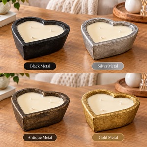 Portavelas de Madera en Forma de Corazón Hecho a Mano, Ecológico, con Cera de Soja Aromática, para Decoración del Hogar en San Valentín y Navidad - Product Image 4