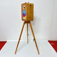 Machine à photos vintage en bois de chêne, photomaton rétro en bois pour mariages et événements, compatible avec les appareils photo, les iPad et les smartphones