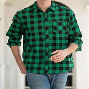 Camisa de Franela para Hombre de Buena Calidad, Totalmente Personalizable, de Venta Caliente, Antiarrugas, de Alta Calidad - Product Image 1