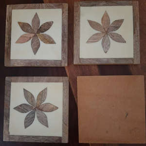 Elegant Design Resin Inlay Coaster <b>Set</b> MDF Coaster Resin Coaster MDF Resin Inlay Coaster Place Mats at very competitive Price - Product Image 1