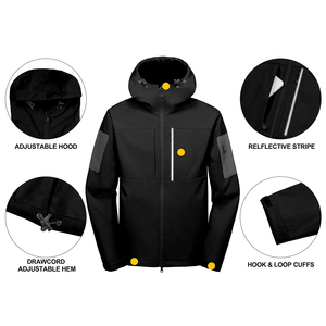 OEM Service Men's Hiking Softshell <b>Jackets</b> Black Color <b>Zipper</b>-Up Outdoor Soft Shell Sporty <b>Jackets</b> <b>With</b> <b>Zipper</b> <b>Pocket</b> Sleeves - Product Image 3