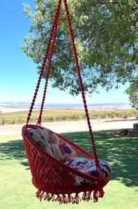 <b>Swing</b> <b>chair</b>, macrame <b>swing</b>, orange <b>swing</b>, <b>swing</b> cushion, macrame design <b>swing</b>, <b>Swing</b> rocking <b>chair</b> - Product Image 4