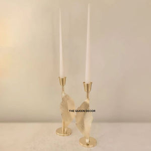 Candelabro Decorativo de Aluminio con Diseño de Hojas, Iluminación Ambiental, Decoración Única de Concreto, Precio Impresionante - Product Image 2