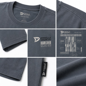 T-shirt pour homme en coton 100% de 280 g/m², impression personnalisée en relief, vente en gros, streetwear - Product Image 6