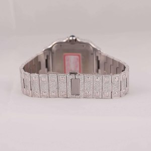 Montre à quartz étanche de luxe en acier inoxydable avec bracelet, idéale pour les soirées et événements, style diamant glacé haut de gamme - Product Image 4