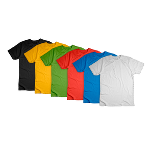 2026 <b>Spring</b> Summer Hot <b>Sales</b> 220g Solid Cotton/Polyester Custom Logo Knitted Fabric Short Sleeve Eco-Friendly T-Shirt Men - Product Image 4