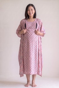 Robe maxi décontractée en coton, confortable et ample, vêtements de plage, robe de maternité - Product Image 1